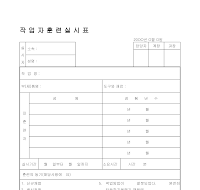 작업자훈련실시표 작업자훈련실시표